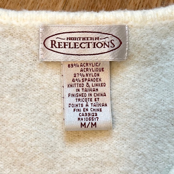 Northern Reflections Cozy Cream Cardigan with Blue Floral Embroidery - Picture 3 of 7